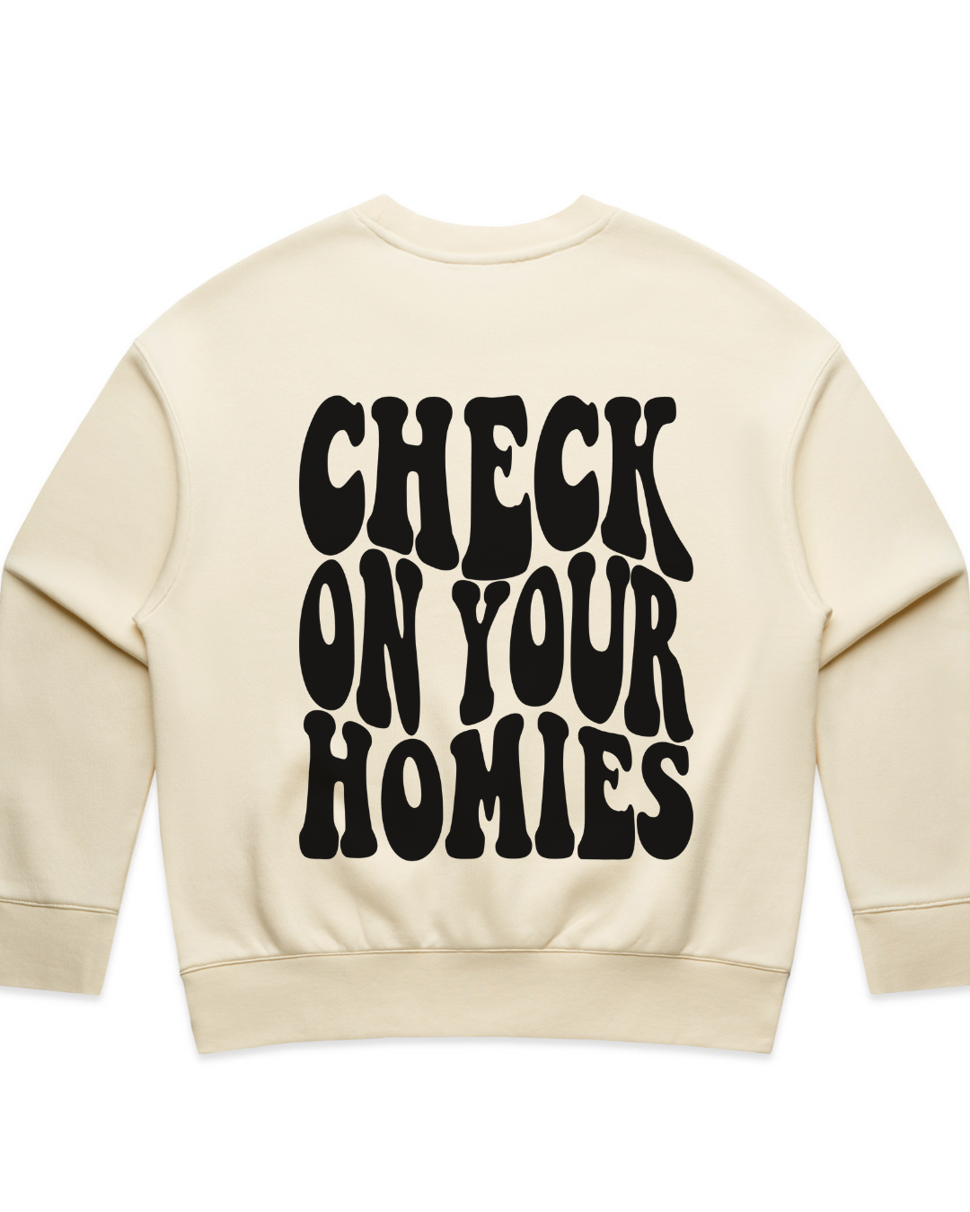 Check On Your Homies Drop Shoulder Crew | Woman's